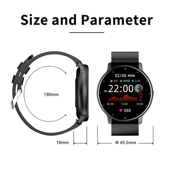 Smart Watch With Heart / Bp Oxygen Sleep Monitoring Ip67 Waterproof Blue Smart Watches