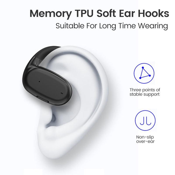 Wireless Single Ear Bluetooth Earphone Hanging Design White Earbuds