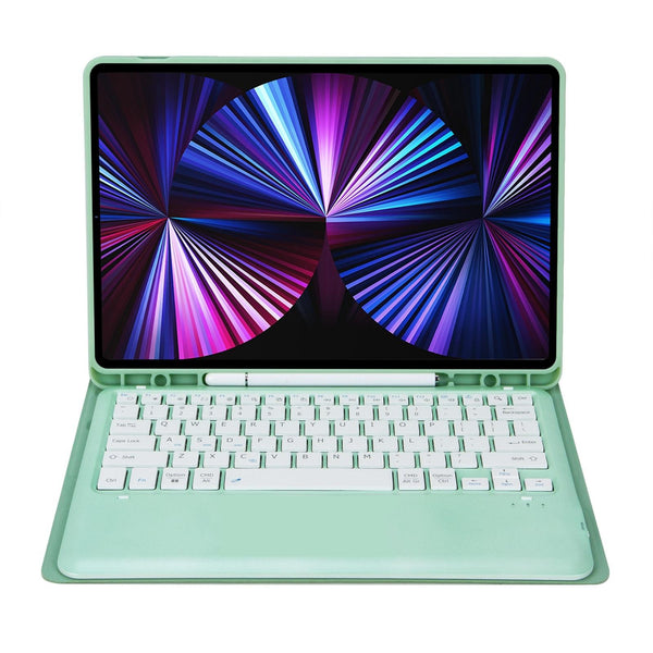 Detachable Bluetooth Keyboard Leather Case For Ipad Pro 12.9 2021 / 2020 2018 With Pen Slot Pink Keyboards