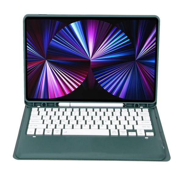 Detachable Bluetooth Keyboard Leather Case For Ipad Pro 12.9 2021 / 2020 2018 With Pen Slot Pink Keyboards