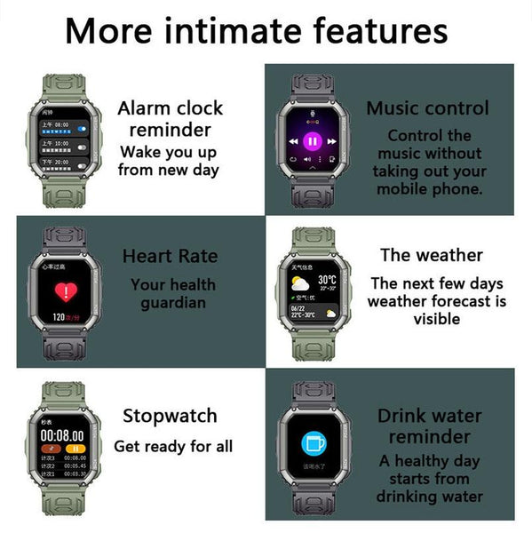1.8 Inch Heart Rate Blood Pressure Monitoring Smart Calling Watch Green Smart Watches
