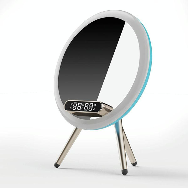 Q6 Smart Clock Display Bluetooth Speaker Fill Light Makeup Mirror With Wireless Charger Audio Docks & Mini Speakers
