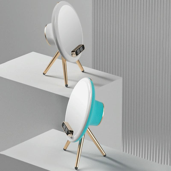 Q6 Smart Clock Display Bluetooth Speaker Fill Light Makeup Mirror With Wireless Charger Audio Docks & Mini Speakers