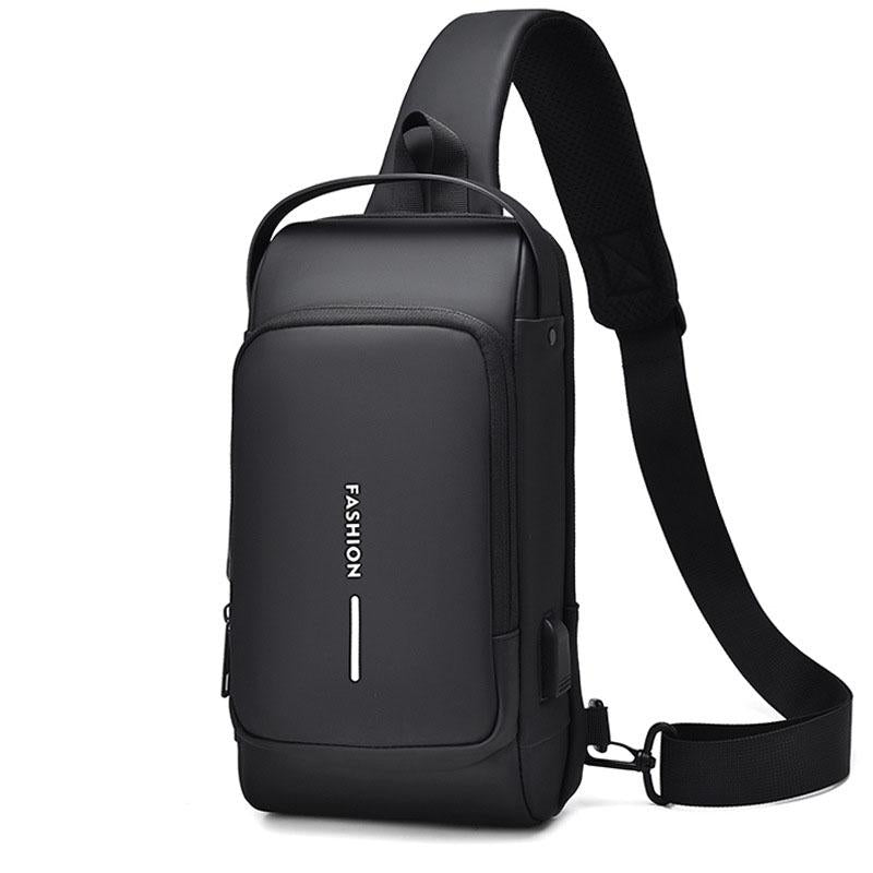 Waterproof Usb Crossbody Backpack For Sports Black Daypacks