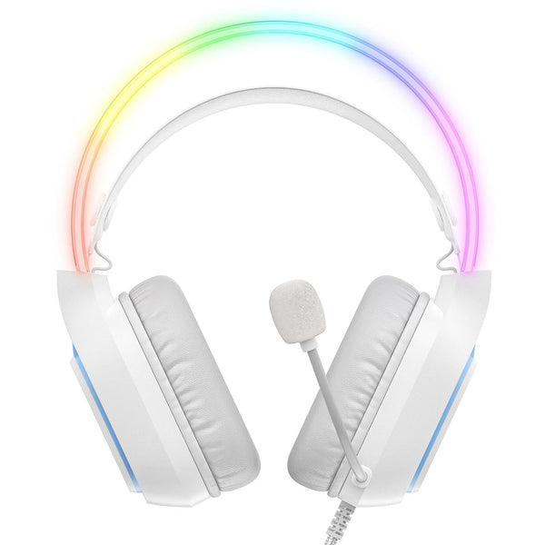 Colourful Light Gaming Headset With Mic 1.8M Cable White Headsets