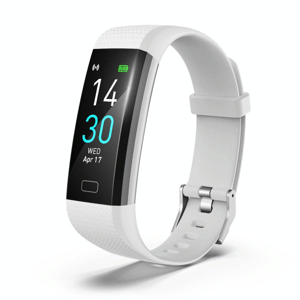 Waterproof Fitness Tracker Watch With Heart Rate Monitor In White Colour Smart Watches