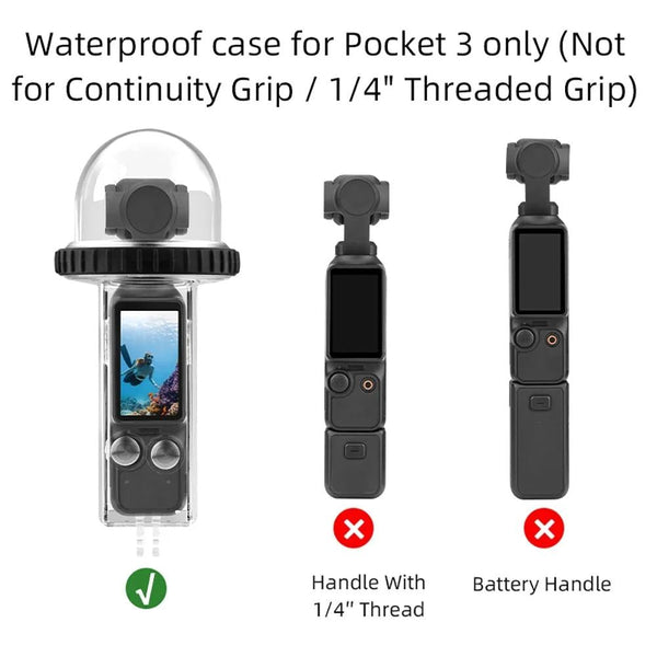Waterproof Diving Housing For Dji Pocket 3 40M Depth_Black Underwater Cases & Housings