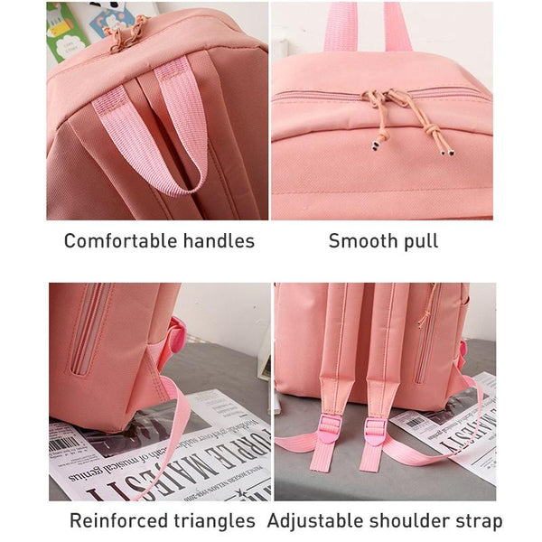 Adorable 5 Piece Girls Backpack Set With Bear Design Black Backpacks & Bags