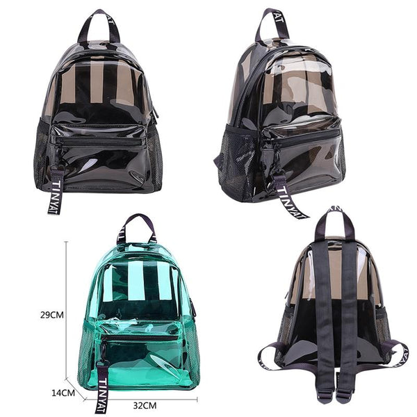 Women Waterproof Pvc Backpack Black Women Backpacks