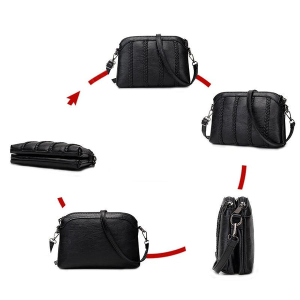 Multifunctional Double Layer Woven Handbag Cable Women's Bags & Handbags