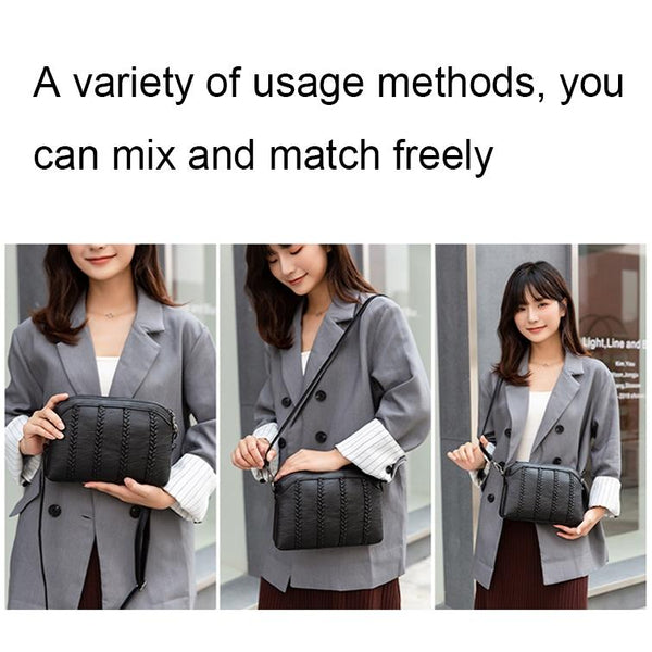 Multifunctional Double Layer Woven Handbag Cable Women's Bags & Handbags