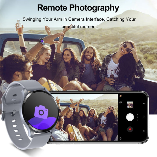 1.28 Inch Tft Colour Screen Ip67 Waterproof Smart Watch Support Body Temperature Monitoring Sleep Heart Rate Grey Smart Watches