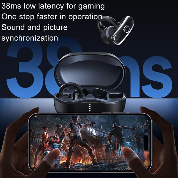 Wireless Bone Conduction Earphones Openbuds Clip On For Sports White Earbuds