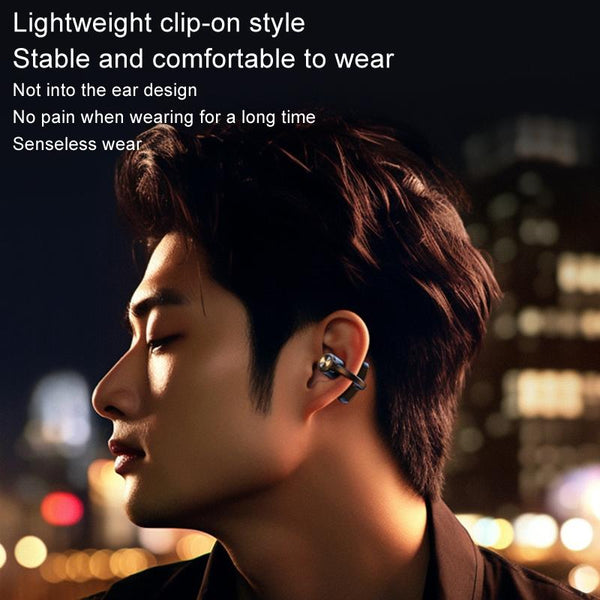 Wireless Bone Conduction Earphones Openbuds Clip On For Sports White Earbuds