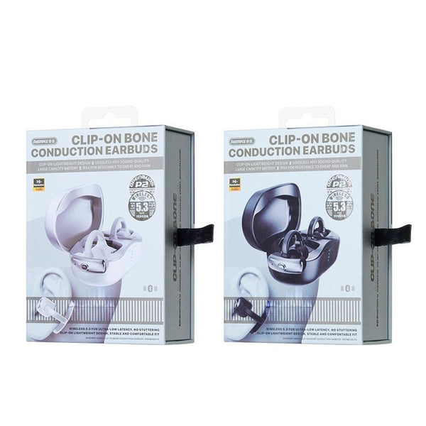 Wireless Bone Conduction Earphones Openbuds Clip On For Sports White Earbuds