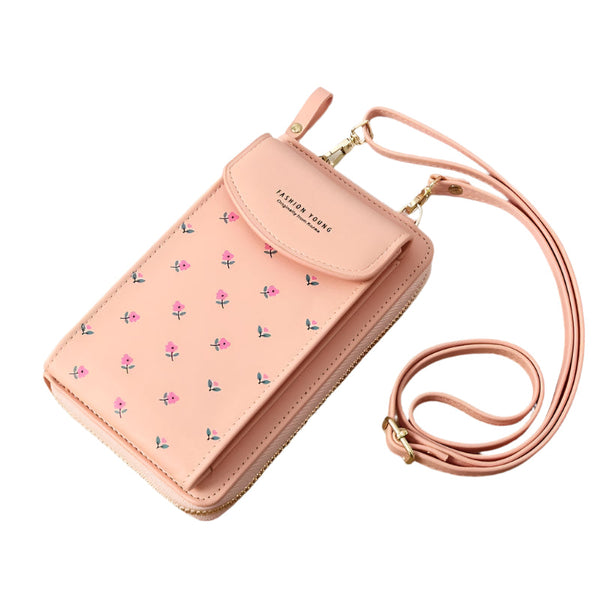 Floral Multi Card Crossbody Bag For Women Blue Women's Bags & Handbags