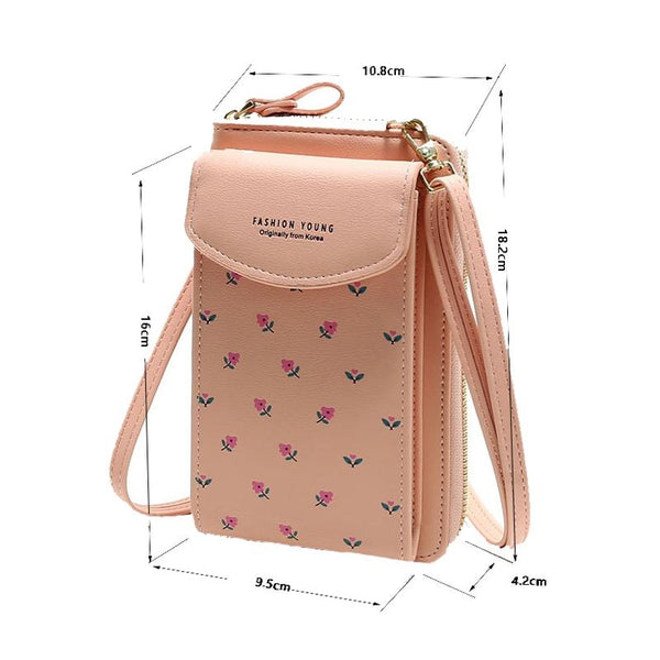 Floral Multi Card Crossbody Bag For Women Blue Women's Bags & Handbags
