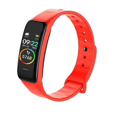 Waterproof Smart Bracelet With Colour Screen Ip67 Red Activity Trackers
