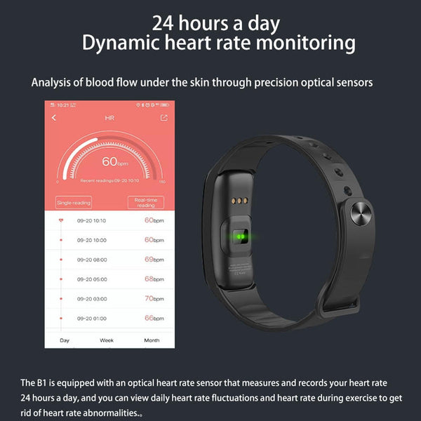 Waterproof Smart Bracelet With Colour Screen Ip67 Red Activity Trackers