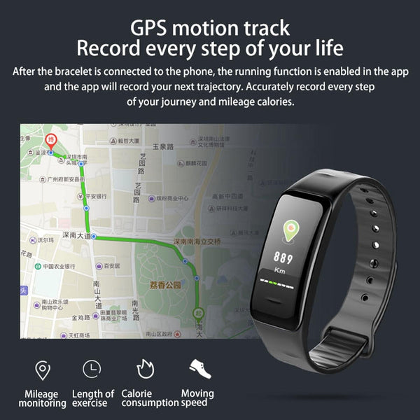Waterproof Smart Bracelet With Colour Screen Ip67 Red Activity Trackers