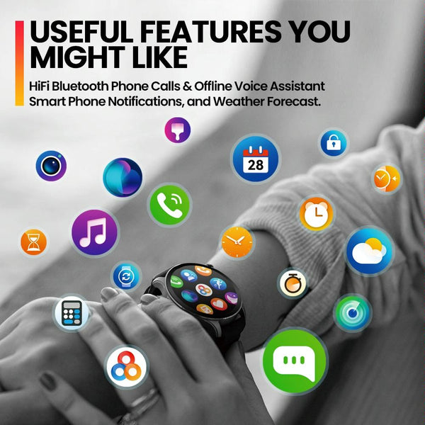 1.43 Inch Bt5.2 Fitness Smart Watch With Health Monitor Gold Smart Watches