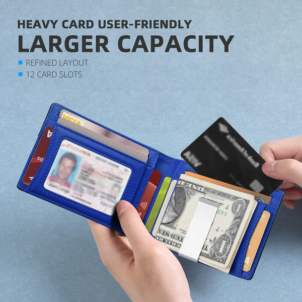 Rfid Protected Leather Credit Card Wallet Secure & Stylish Carbon Fiber Black Orange Inside Wallets
