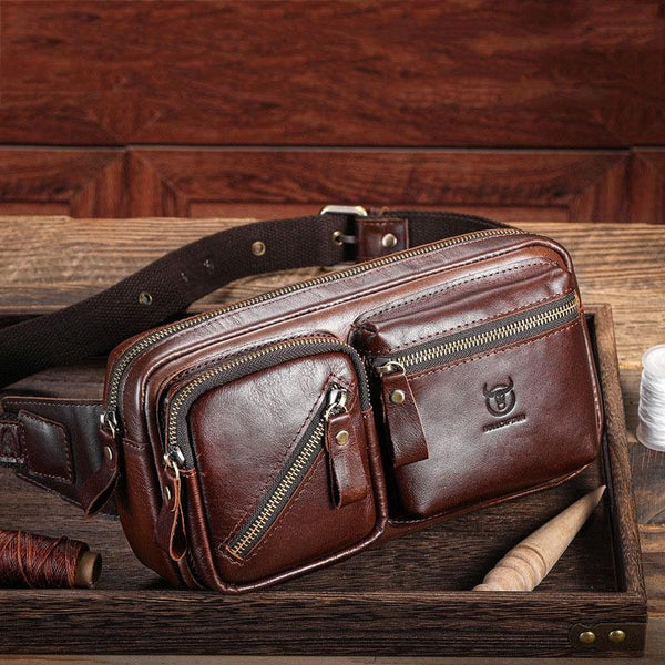 Large Capacity Retro Cowhide Crossbody Bag Brown Bags