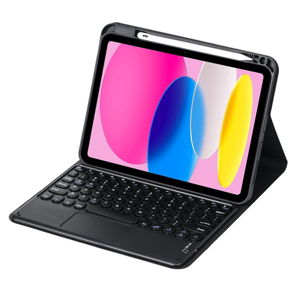 2022 Ipad 10.9 Touch Keyboard Leather Case With Pen Slot Black Keyboards