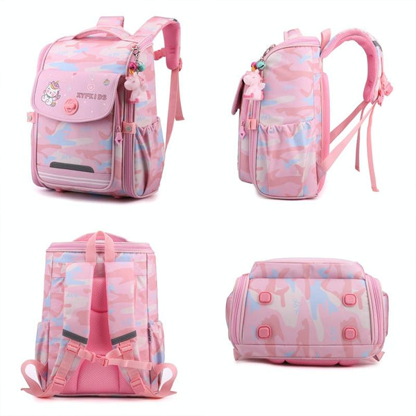 Double School Backpack For Girls Gray Purple Backpacks & Bags