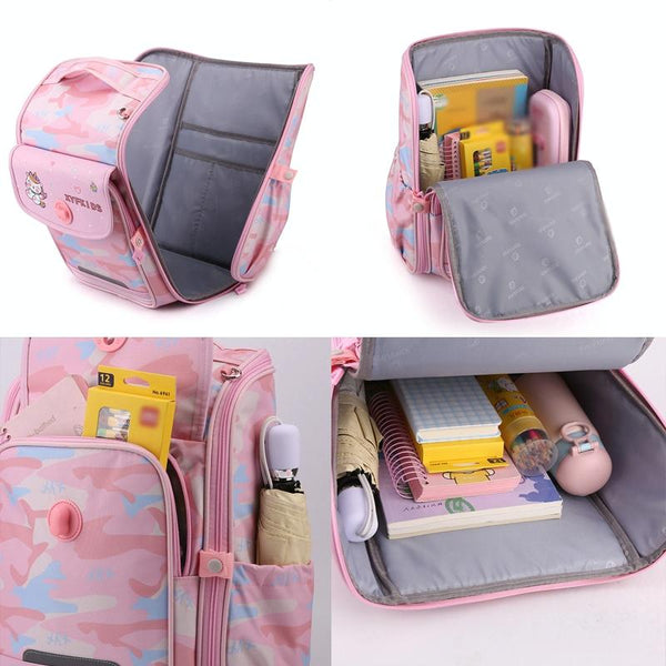 Double School Backpack For Girls Gray Purple Backpacks & Bags