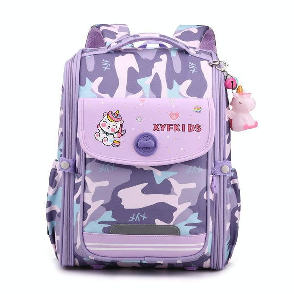 Double School Backpack For Girls Gray Purple Backpacks & Bags