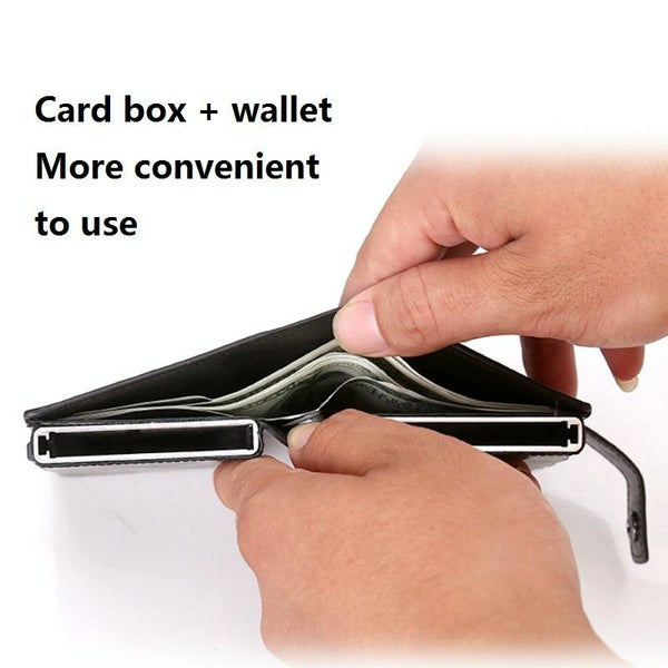 Secure Dual Card Wallet With Rfid Blocking Carbon Fiber Pattern Black Wallets
