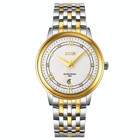 Waterproof Quartz Watch With Stainless Steel Buckle For Men Gold And Silver Watches