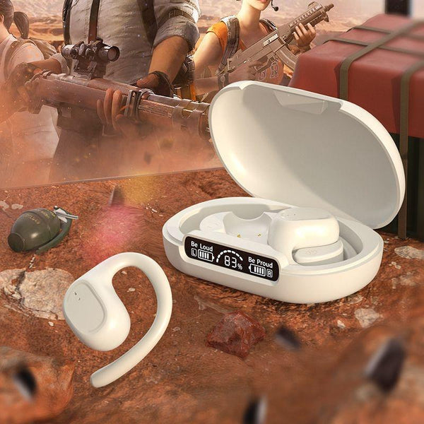 Waterproof Wireless Sports Bluetooth Earphones With Led Display Black Earbuds