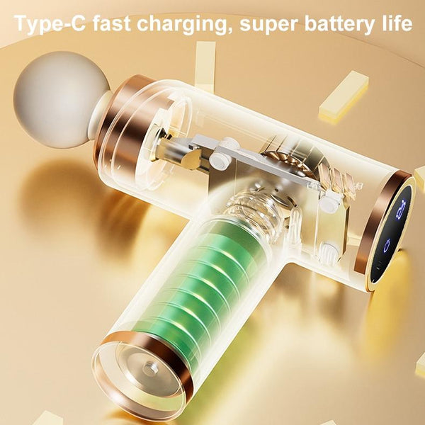 Silent Fascia Gun For Muscle Relaxation High Frequency Vibration Massager_Yellow Massagers