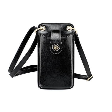 Mini Leather Crossbody For Women Fits Mobile Phones Black Women's Bags & Handbags
