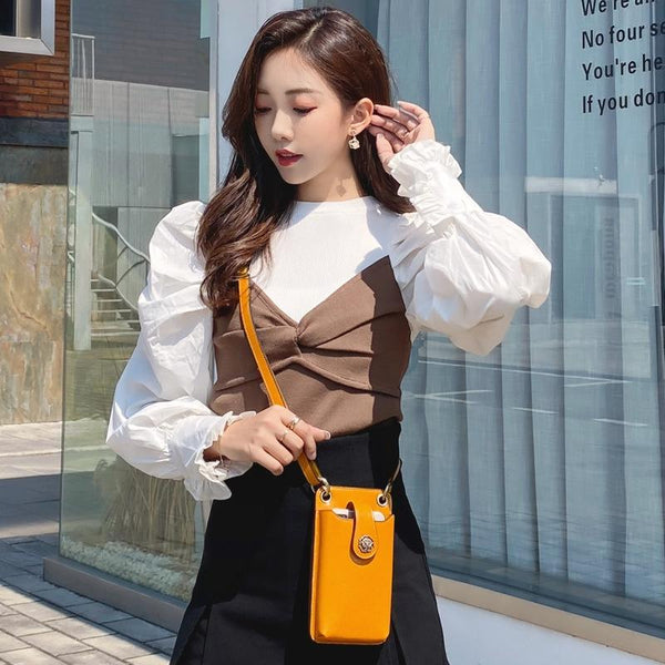 Mini Leather Crossbody For Women Fits Mobile Phones Black Women's Bags & Handbags