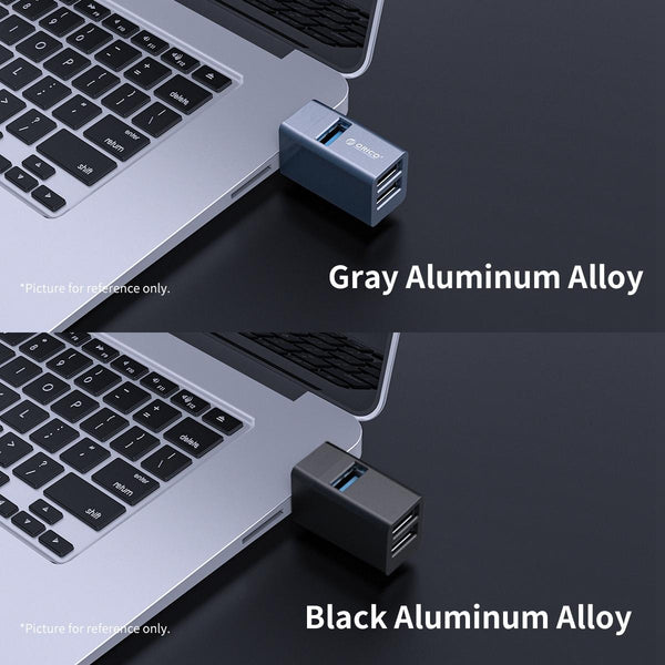 3 In 1 Usb Aluminum Mini Hub Adapter Gray Usb Cables Hubs & Adapters