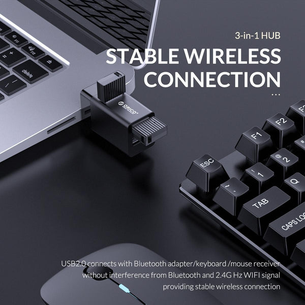 3 In 1 Usb Aluminum Mini Hub Adapter Gray Usb Cables Hubs & Adapters