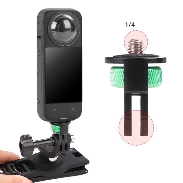 Universal 1 / 4 Inch Screw Action Camera Adapter Adjustable_Green Black Cables & Adapters