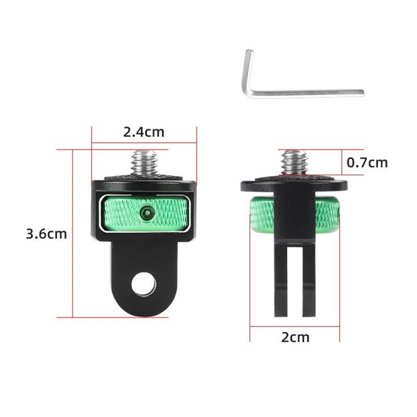 Universal 1 / 4 Inch Screw Action Camera Adapter Adjustable_Green Black Cables & Adapters