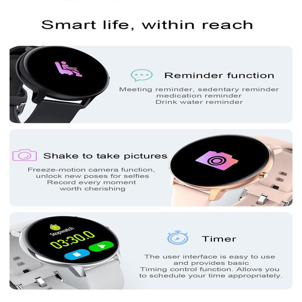 Smart Watch With Ip68 Waterproofing And Health Monitoring Silver Smart Watches
