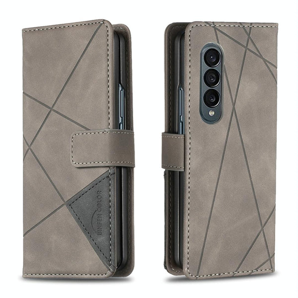 For Samsung Galaxy Z Fold4 5G Magnetic Rhombus Texture Case Grey Cases Covers & Skins