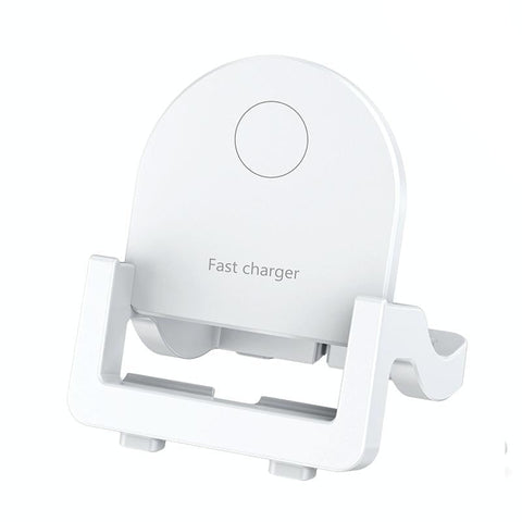 15W Vertical Wireless Fast Charger With Phone Holder White Chargers & Cradles