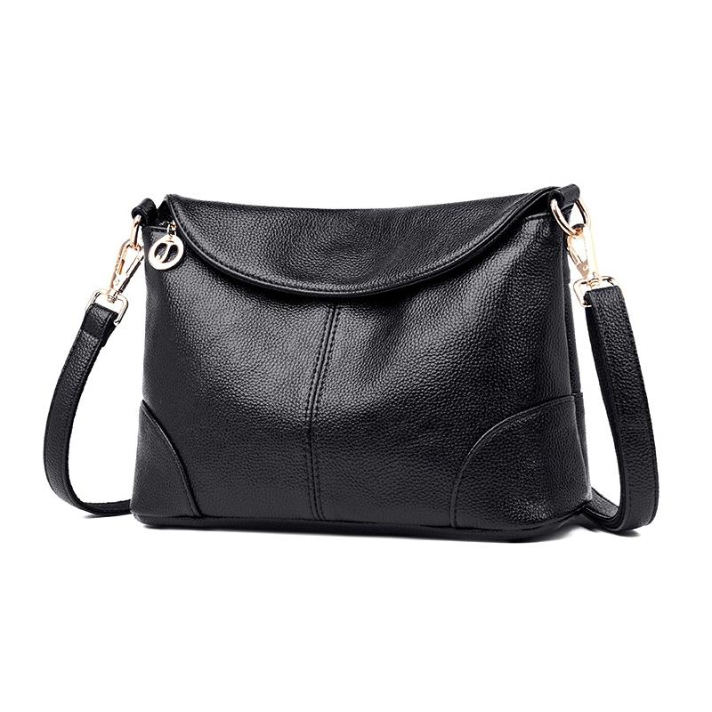 Stylish Soft Leather Shoulder Bag Black Women's Bags & Handbags