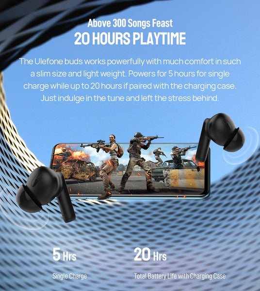 Ulefone True Wireless Bluetooth Tws Black Earbuds