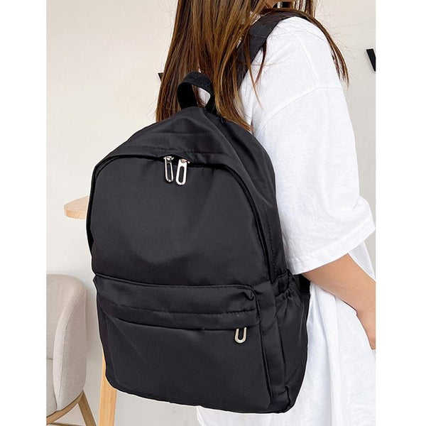Simple Women Travel Backpack Solid Colour Green Women Backpacks