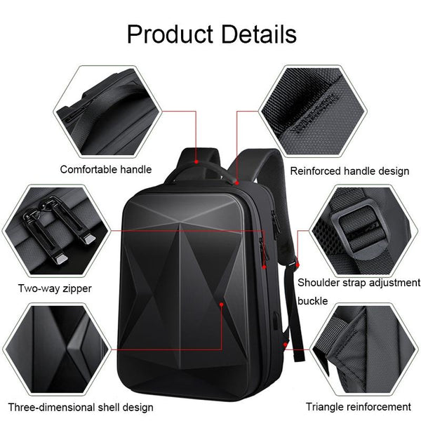 Waterproof Laptop Backpack With Usb Port Large Capacity Black Laptop Cases & Bags