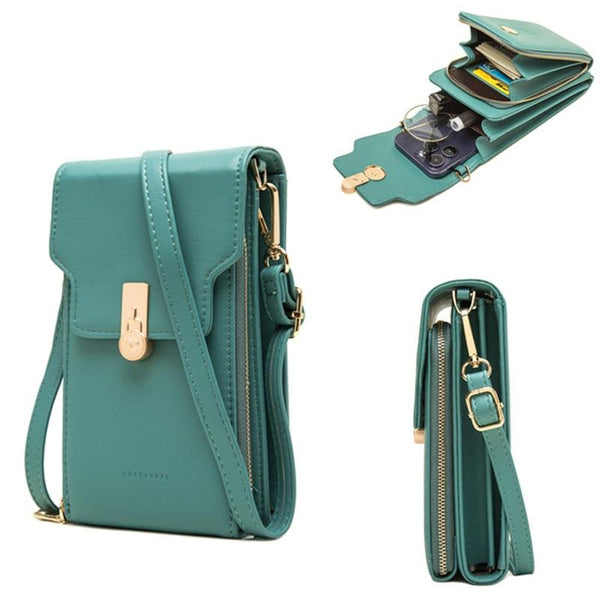 Green Multi Compartment Shoulder Bag Large Capacity Women's Bags & Handbags