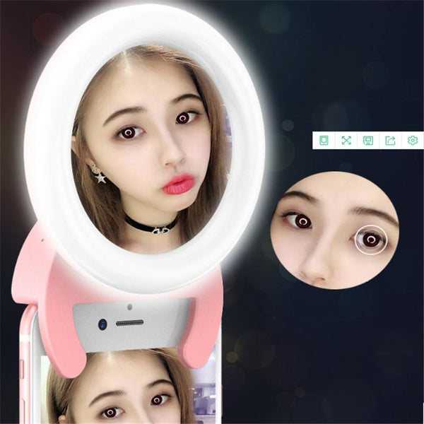 White Handheld Live Light For Mobile Self Timer Selfie Lights